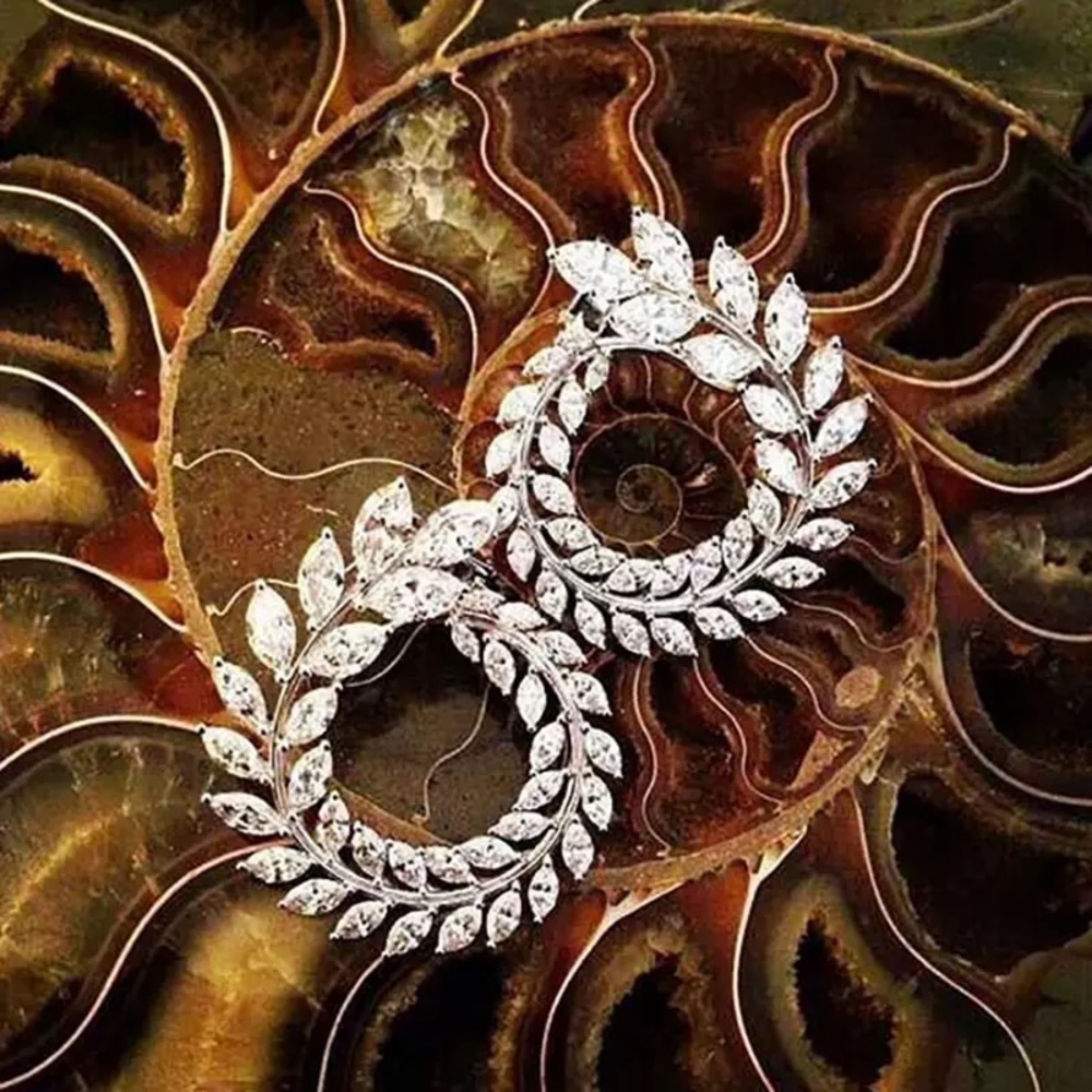 Swirl Clear Crystal Hoop Pin Drop Dangle Earrings - Picture 8 of 16